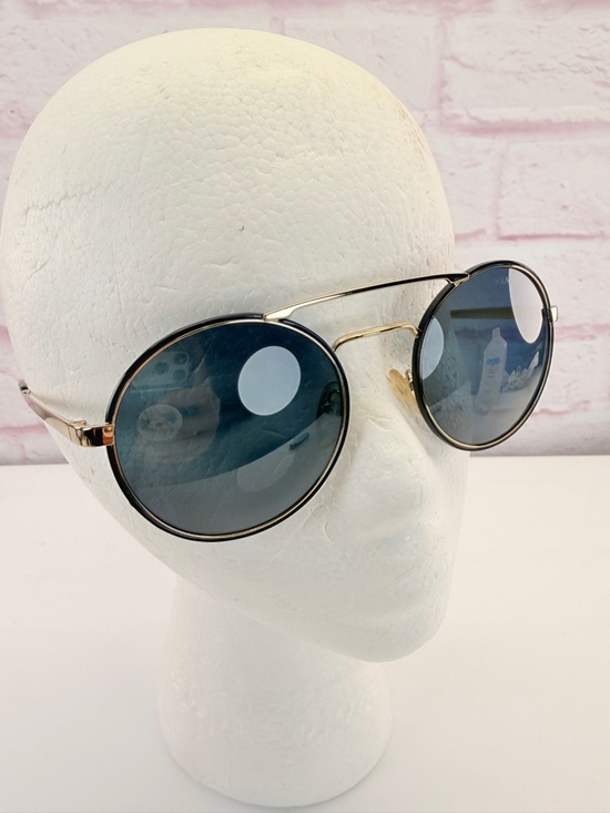Prada SPR51s Round Sunglasses in Gold and Black main image 7